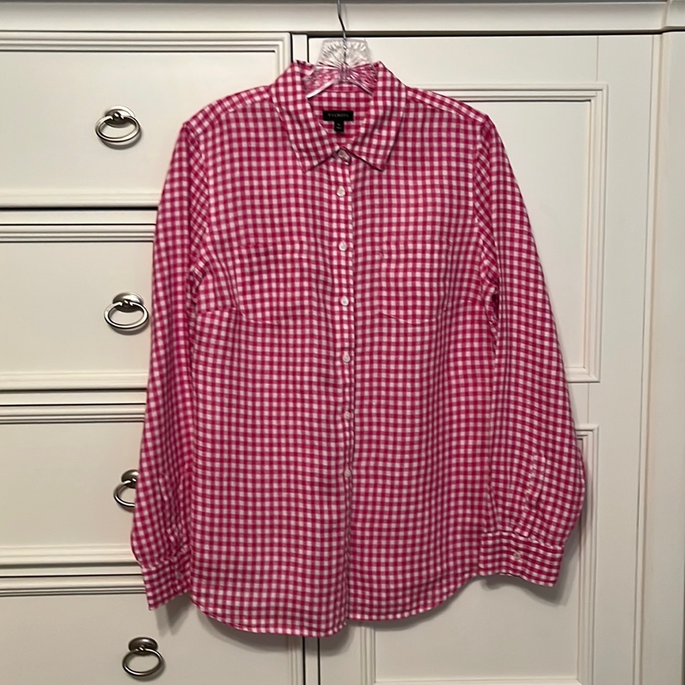 Talbots linen button up blouse
